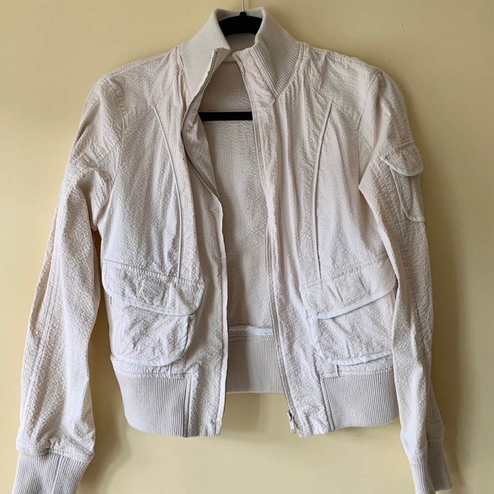 Light Cream Bomber Jacket